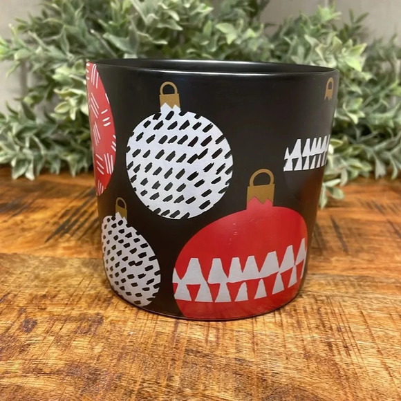 Starbucks Holiday Christmas Coffee Mug Cup With Ornaments Black White Red 14oz - Picture 2 of 9